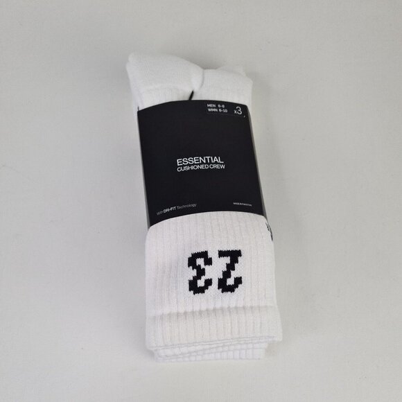 Jordan Essential Crew 3 Pack Socks Dri-Fit White - Picture 2 of 7